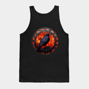 Stained Glass Style Spooky Raven IV Tank Top